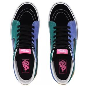 Vans Sk8-hi  Black, Green, and Blue High-Top Sneakers